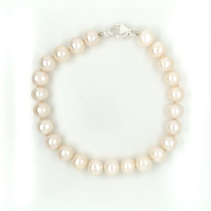 Freshwater Pearl 7/7.5mm Bracelet on Silver Clasp NB7004