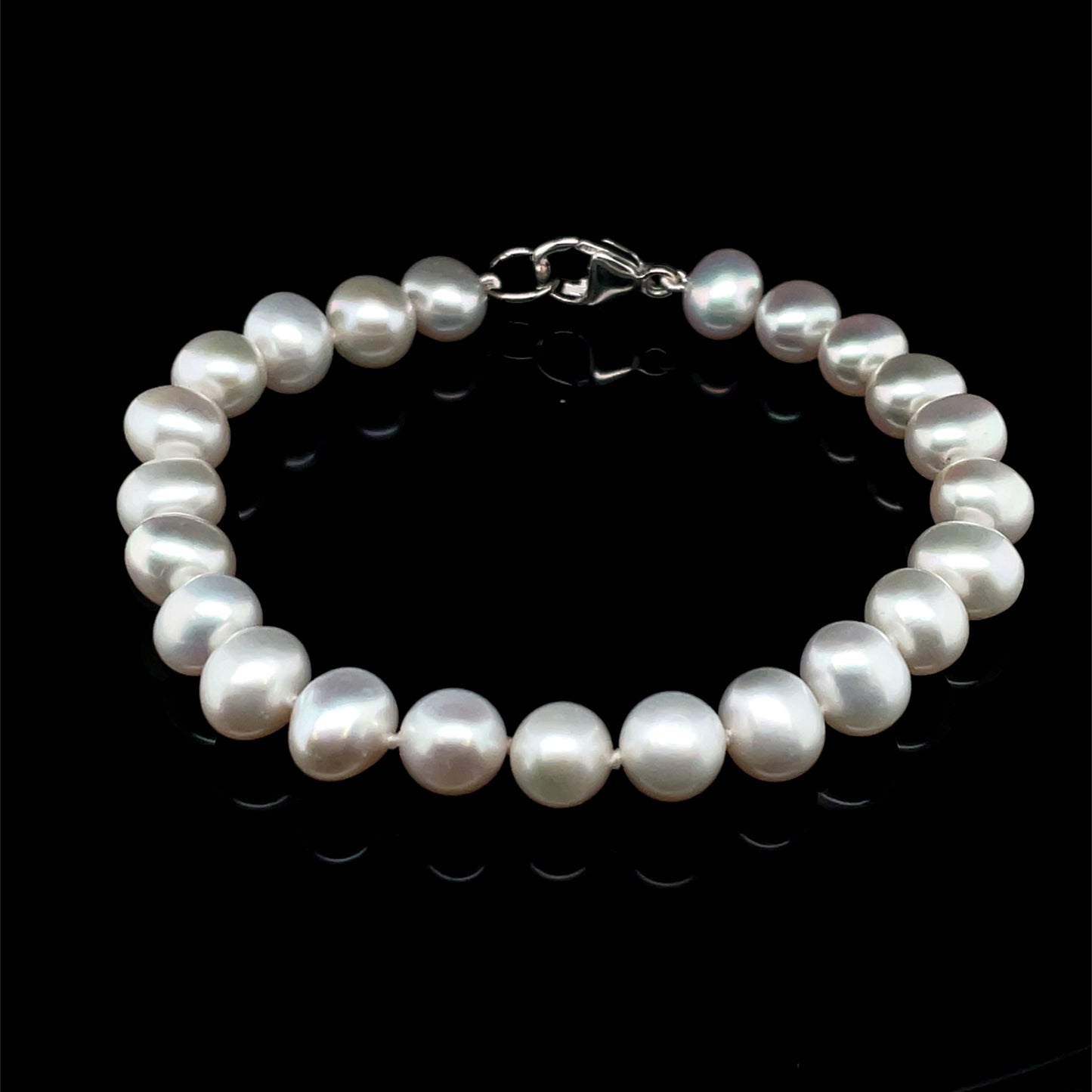 Freshwater Pearl 7/7.5mm Bracelet on Silver Clasp NB7004
