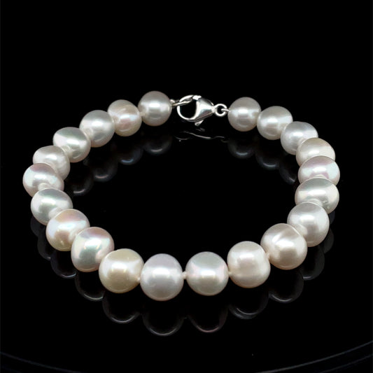 Freshwater Pearl 8/8.5mm Bracelet on Silver Clasp NB7005