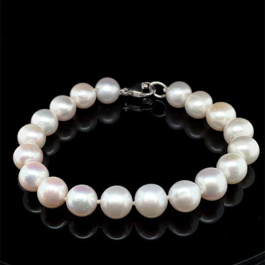 Freshwater Pearl 9/9.5mm Bracelet on Silver Clasp NB7006