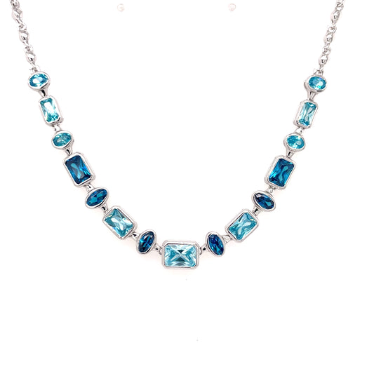 Sterling Silver Aqua/Blue Topaz Necklace NC357/AQ