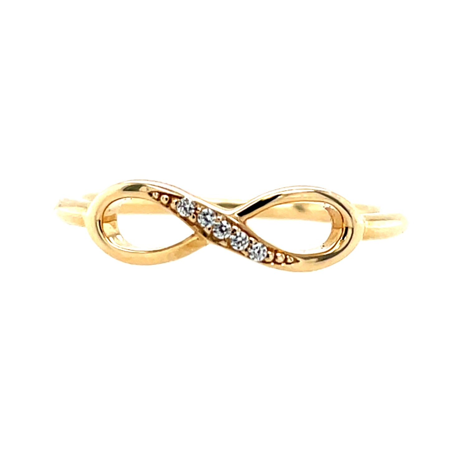 9ct Gold CZ Infinity Ring GRZ364