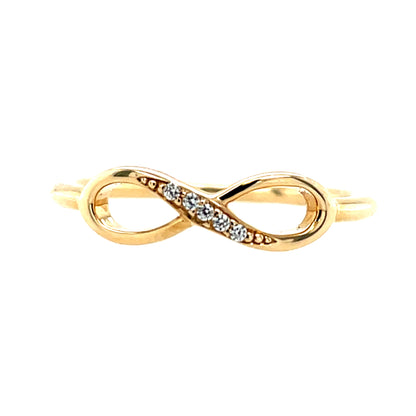 9ct Gold CZ Infinity Ring GRZ364