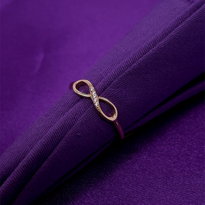 9ct Gold CZ Infinity Ring GRZ364