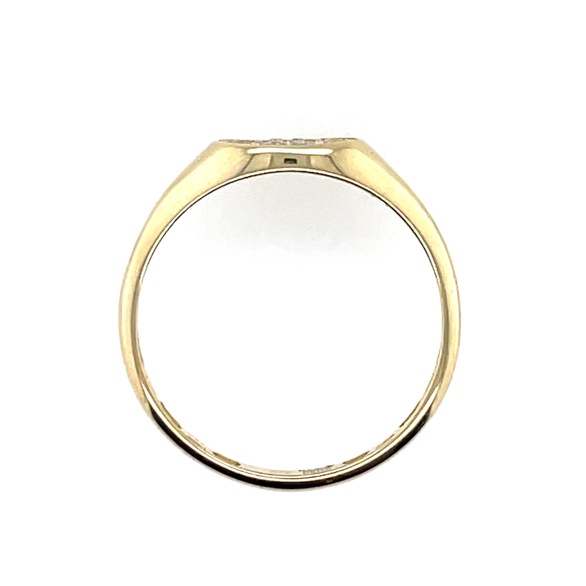 9ct Gold CZ Oval Narrow Signet Ring GRZ404