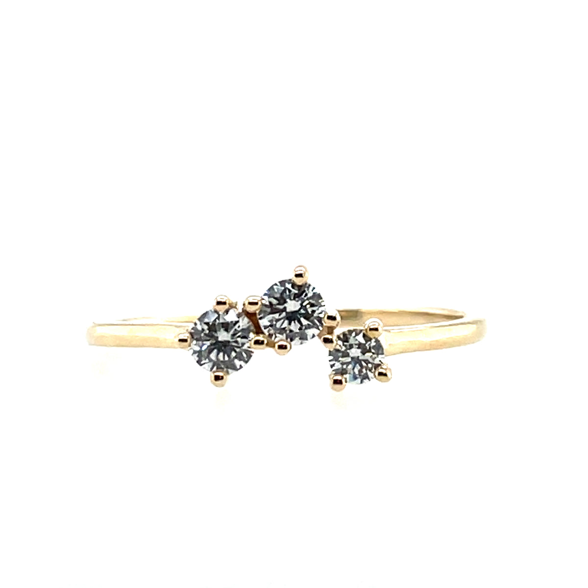9ct Gold CZ Triple CZ Ring GRZ407