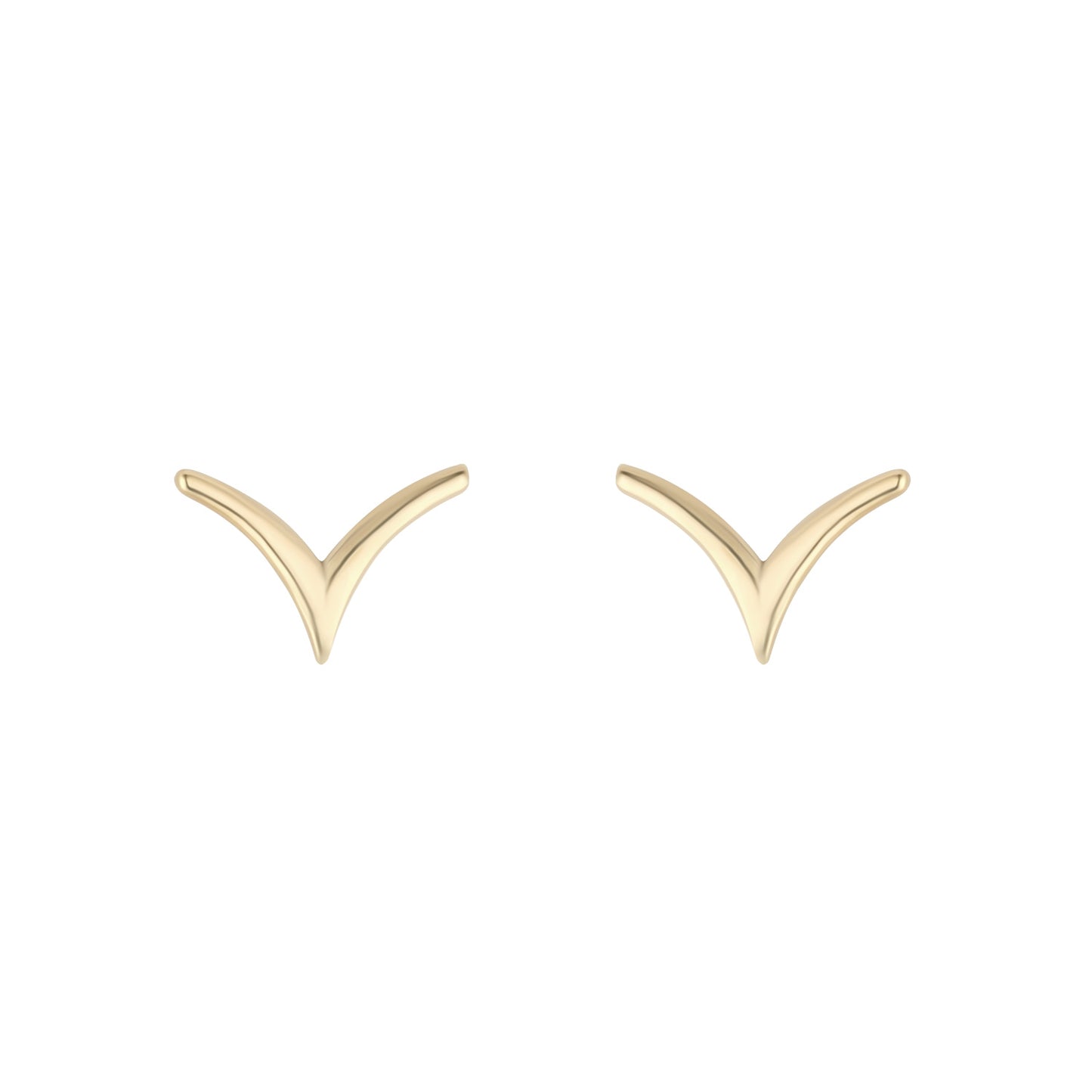 9ct Gold V-shape Stud Earrings GE889