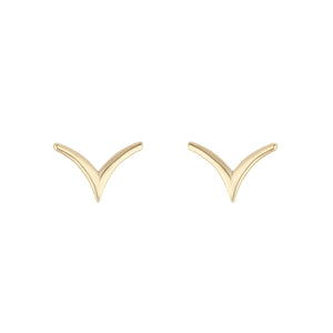 9ct Gold V-shape Stud Earrings GE889