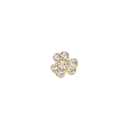 9ct Gold CZ Shamrock Piercing Earring NG3700