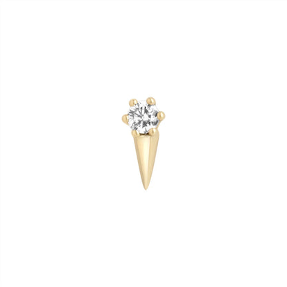 9ct Gold Round CZ Spike Piercing Earring NG3702