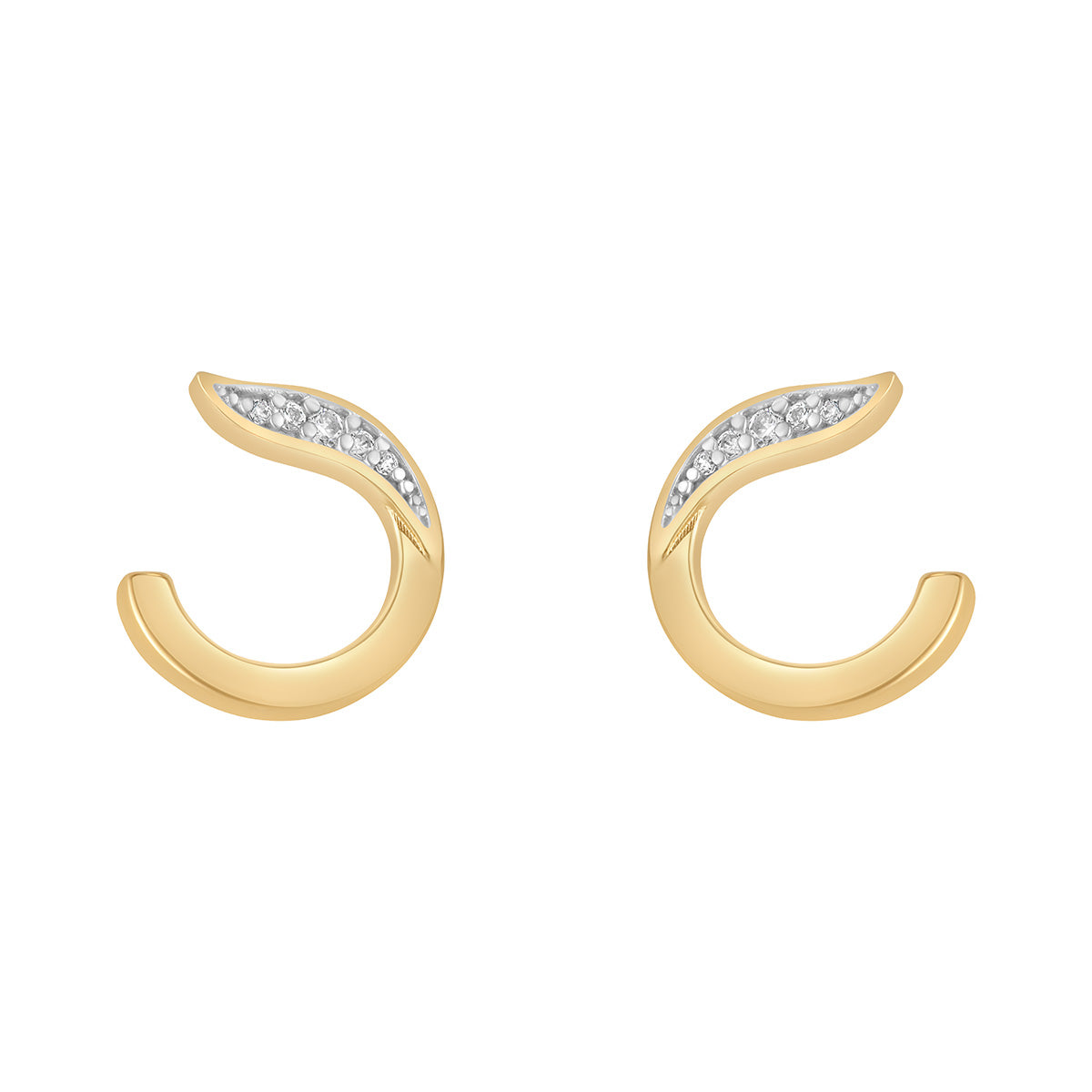 9ct Gold CZ Open Circle Stud Earrings GEZ730