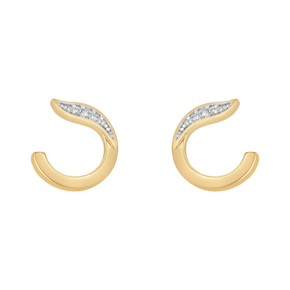 9ct Gold CZ Open Circle Stud Earrings GEZ730