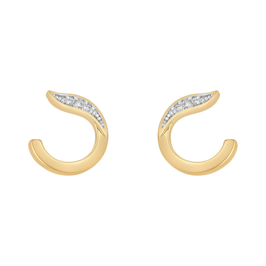 9ct Gold CZ Open Circle Stud Earrings GEZ730