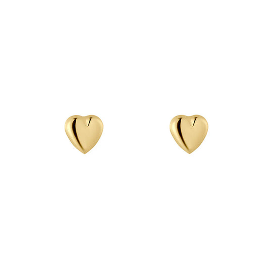 9ct Gold Small Bubble Heart Stud Earrings GE1043