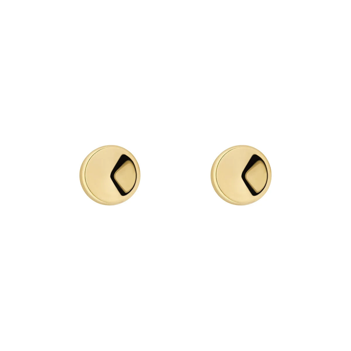 9ct Gold Domed Circle Stud Earrings GE1091