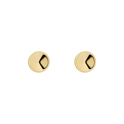 9ct Gold Domed Circle Stud Earrings GE1091