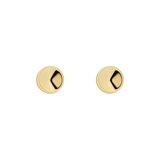 9ct Gold Domed Circle Stud Earrings GE1091