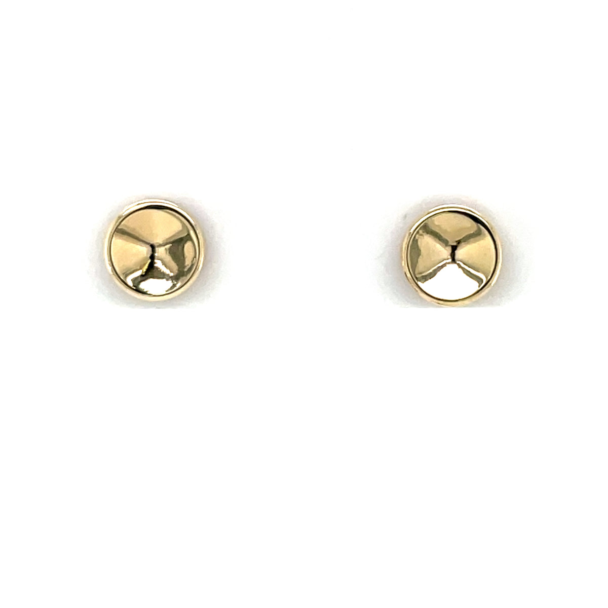 9ct Gold Domed Circle Stud Earrings GE1091