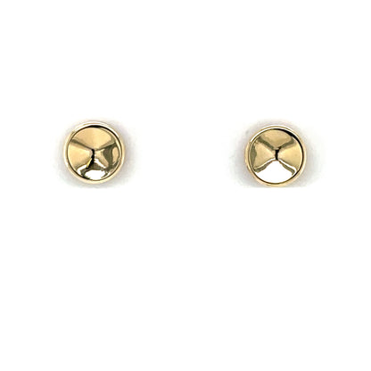 9ct Gold Domed Circle Stud Earrings GE1091