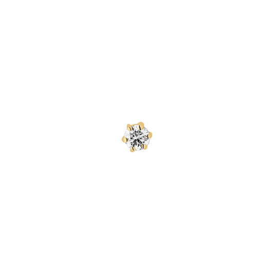 9ct Yellow Gold Lab Diamond Claw Set Piercing NG3833