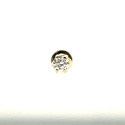 9ct Yellow Gold Lab Diamond Claw Set Piercing NG3833