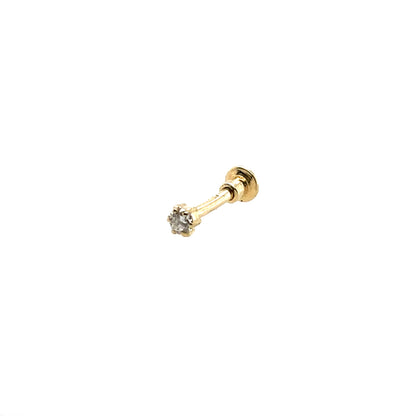 9ct Yellow Gold Lab Diamond Claw Set Piercing NG3833