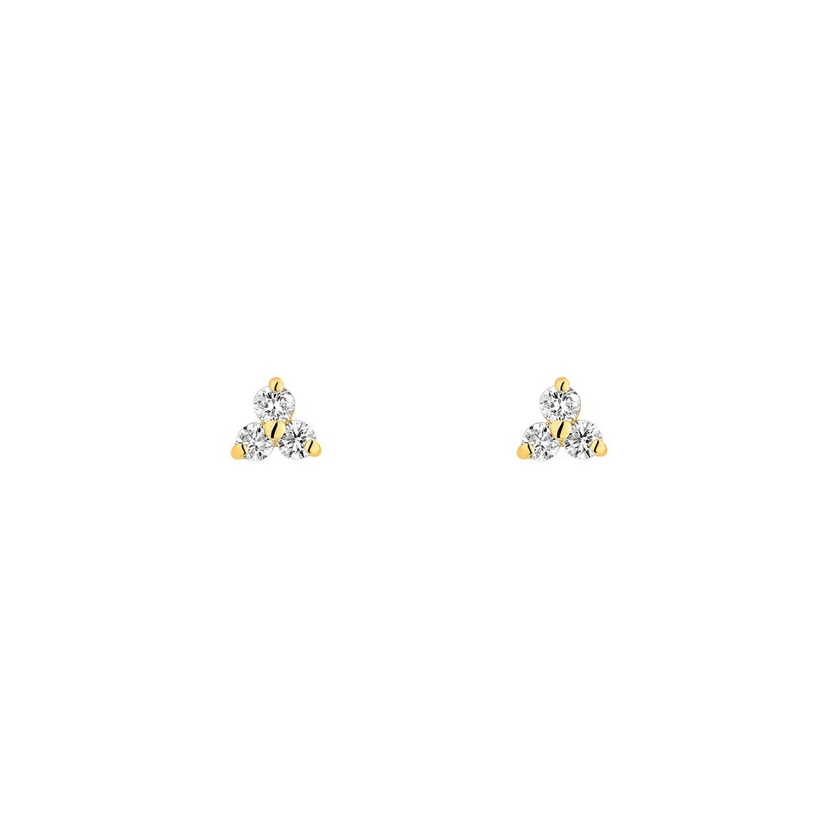 9ct Gold Lab Diamond Trilogy Stud Earrings DE132