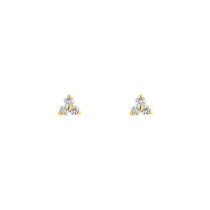 9ct Gold Lab Diamond Trilogy Stud Earrings DE132
