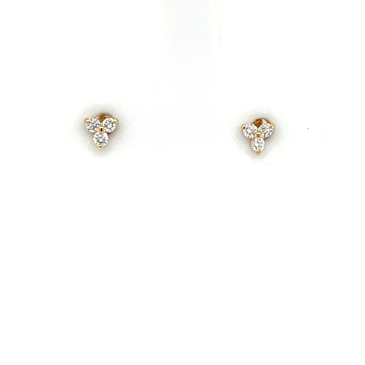 9ct Gold Lab Diamond Trilogy Stud Earrings DE132