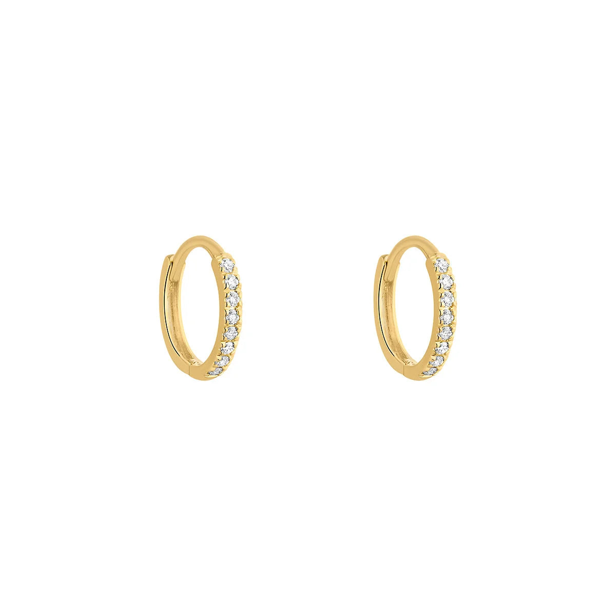 9ct Yellow Gold Lab Diamond 9mm Huggie Hoop Earrings DE133