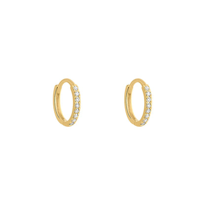 9ct Yellow Gold Lab Diamond 9mm Huggie Hoop Earrings DE133
