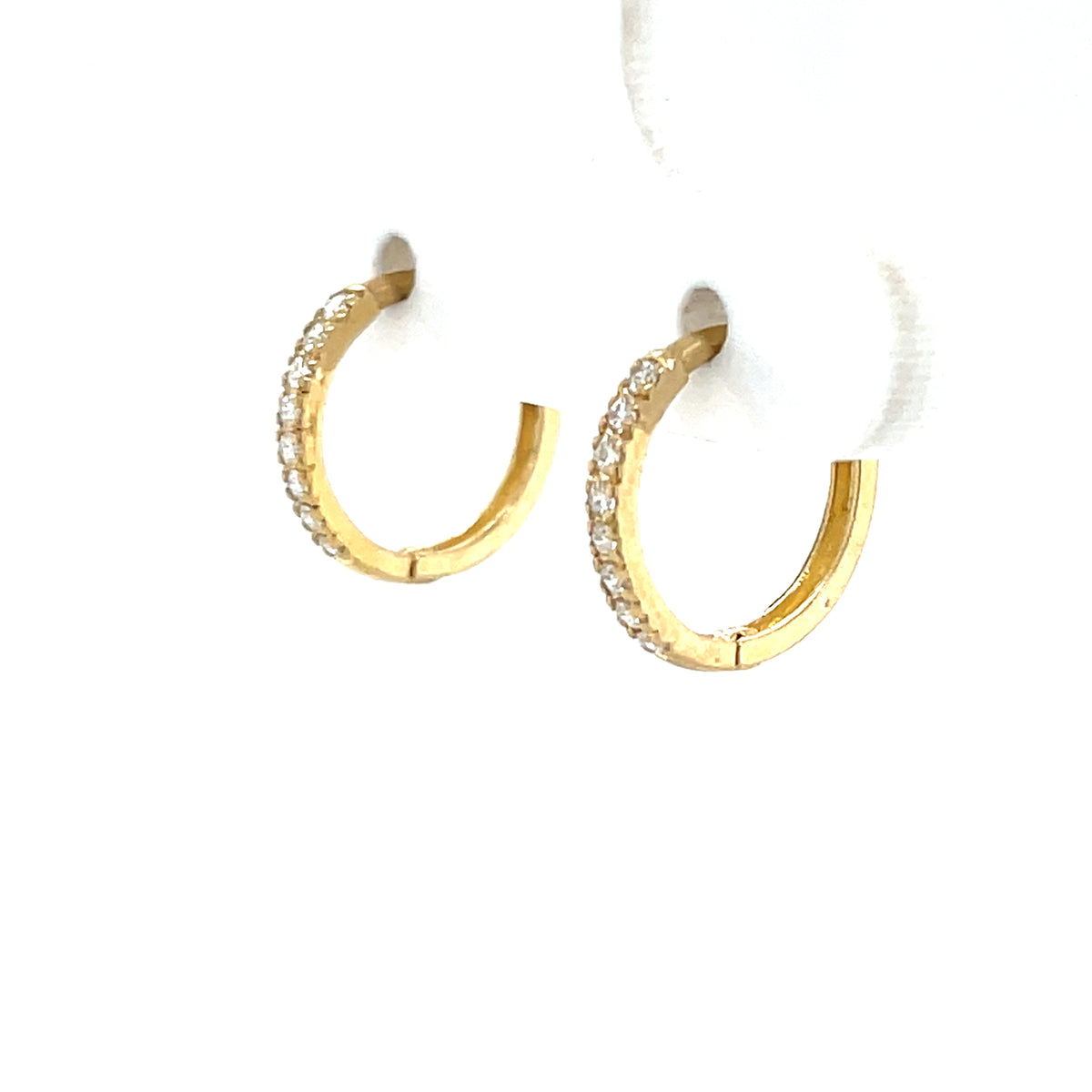 9ct Yellow Gold Lab Diamond 9mm Huggie Hoop Earrings DE133