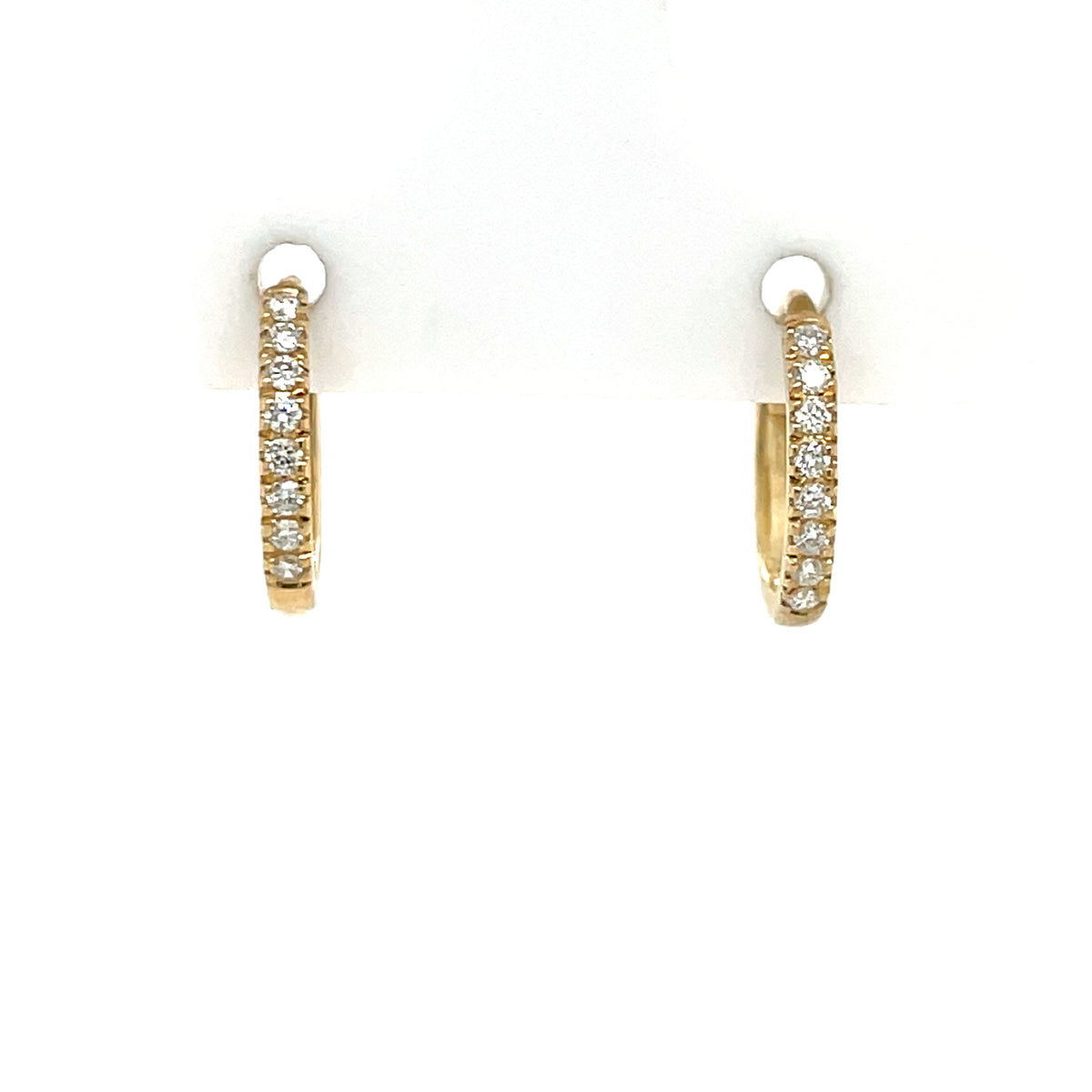 9ct Yellow Gold Lab Diamond 9mm Huggie Hoop Earrings DE133
