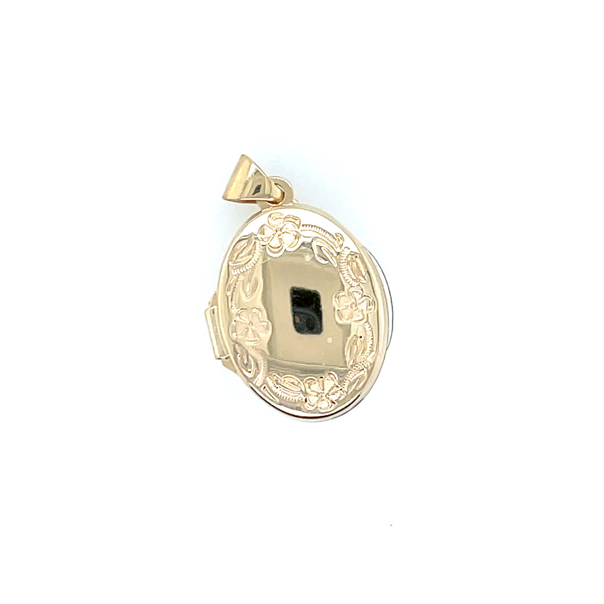 9ct Gold Flower Edge Oval Locket GL054