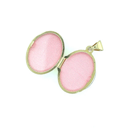 9ct Gold Flower Edge Oval Locket GL054