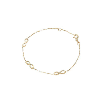 9ct Gold 3 Infinity Bracelet GB488