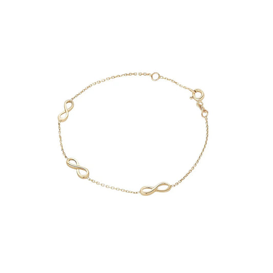 9ct Gold 3 Infinity Bracelet GB488