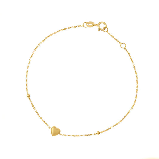 9ct Gold Bubble Heart Bracelet GB487