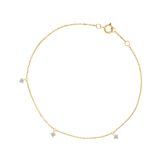 9ct Gold CZ Drop Bracelet GB490