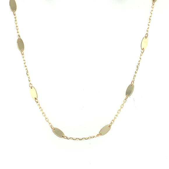 9ct Gold Multi Oval Disc Layering Chain