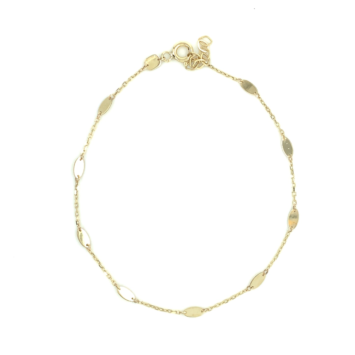 9ct Gold Multi Oval Disc Layering Bracelet