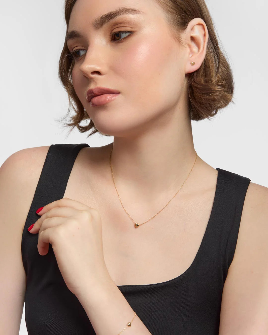 9ct Gold Small Bubble Heart Necklace GP858