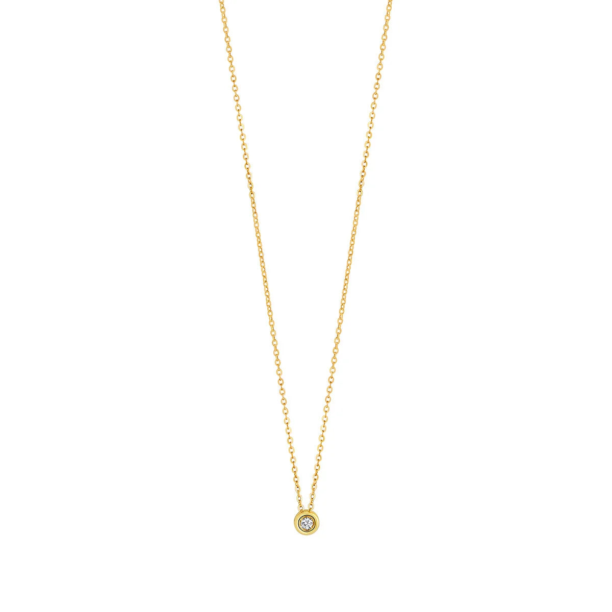 9ct Gold Floating Lab Diamond Rubover Slider Necklet DP098
