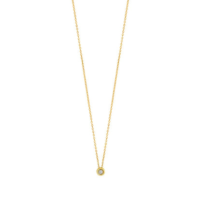 9ct Gold Floating Lab Diamond Rubover Slider Necklet DP098