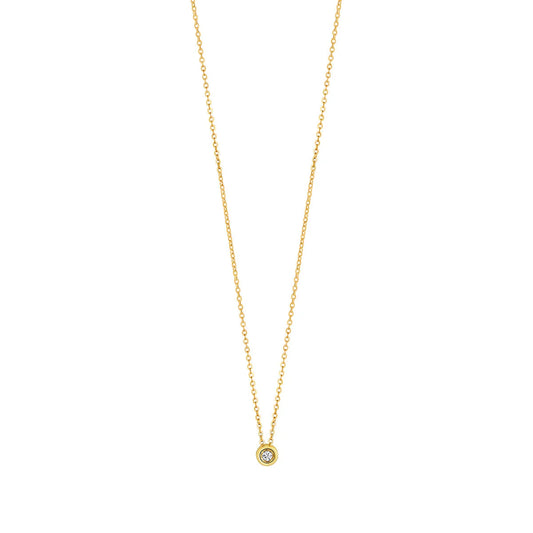 9ct Gold Floating Lab Diamond Rubover Slider Necklet DP098