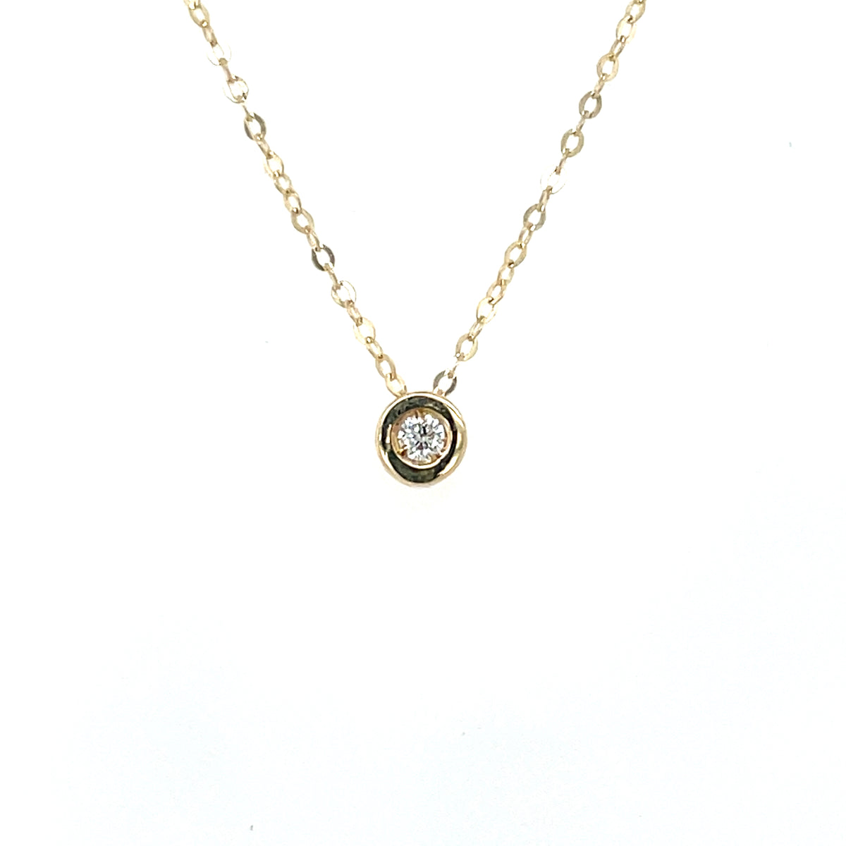 9ct Gold Floating Lab Diamond Rubover Slider Necklet DP098