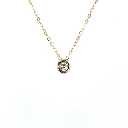 9ct Gold Floating Lab Diamond Rubover Slider Necklet DP098