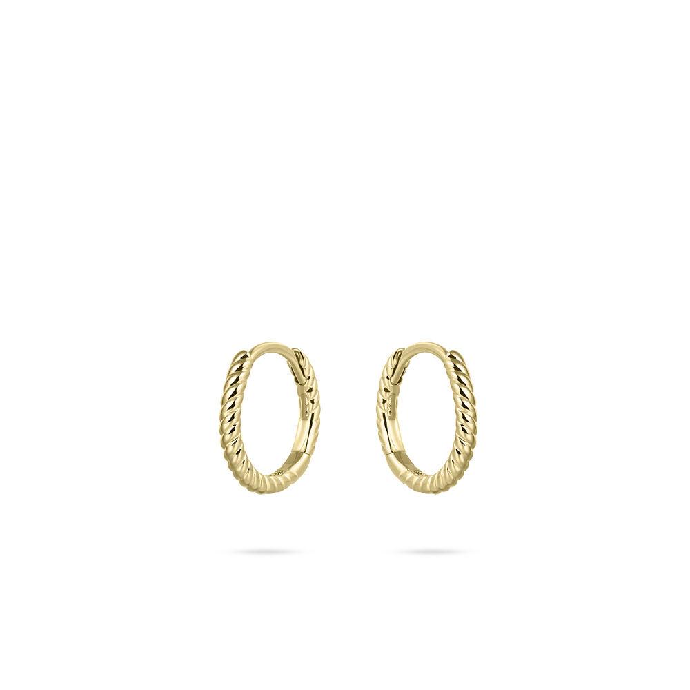 9ct Gold 12mm Rope Design Hoop Earrings NGKCJ1/12