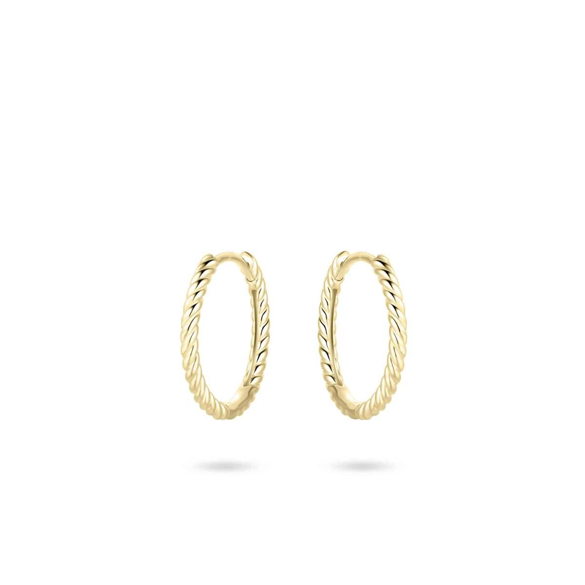 9ct Gold 15mm Rope Design Hoop Earrings NGKCJ1/15