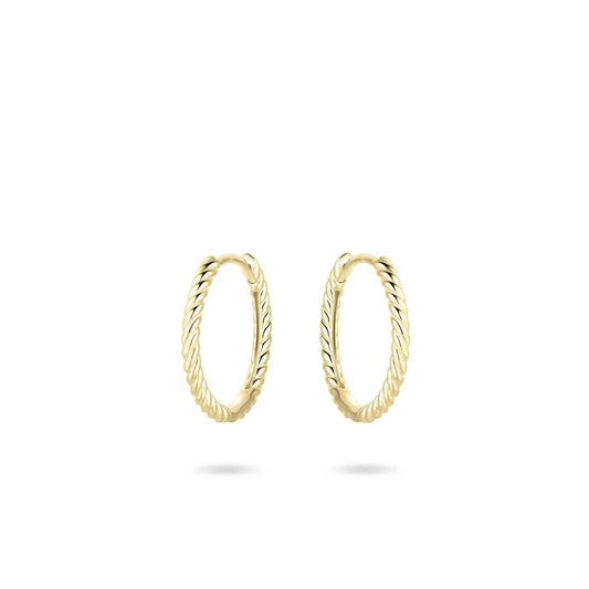 9ct Gold 15mm Rope Design Hoop Earrings NGKCJ1/15